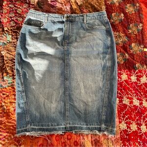 a.n.a Low-rise Denim Pencil Skirt